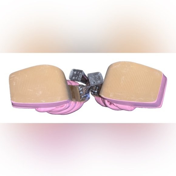 Lemon Drop by Privileged Pink Puffy Strap Clear Platform High Heels - Picture 4 of 5